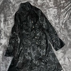 hearts and roses trench coat. corset back size 6